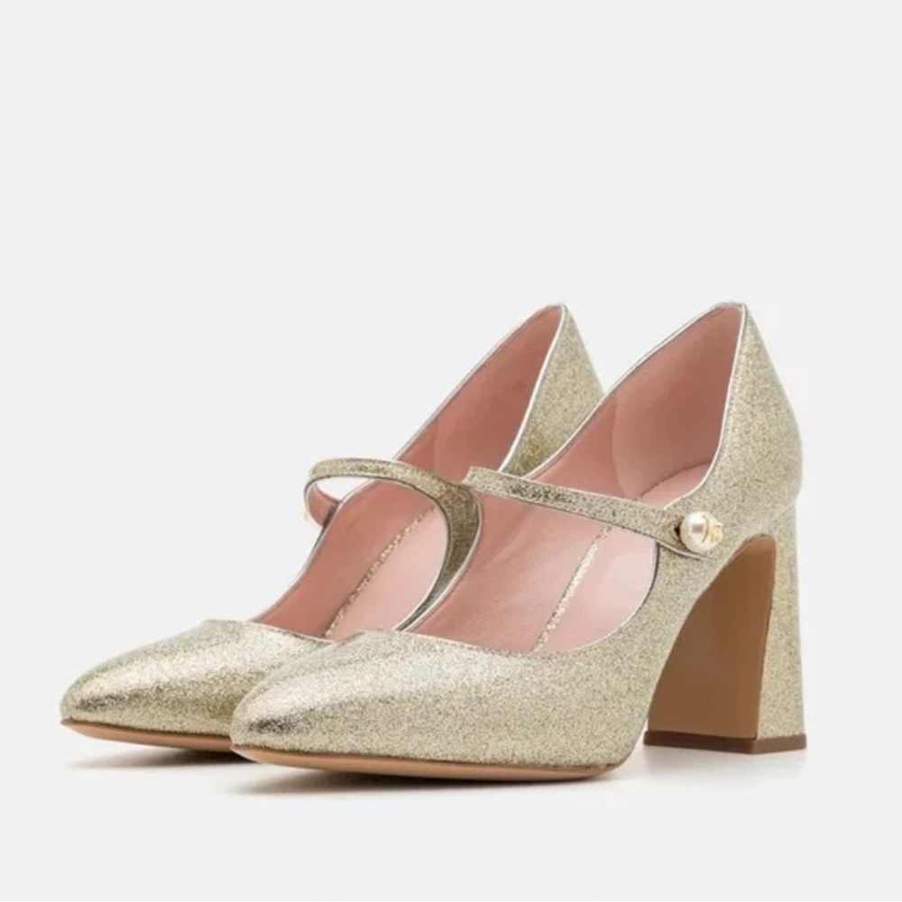 ♠️Kate Spade Maren Pearl Pumps, Silver Gold NIB